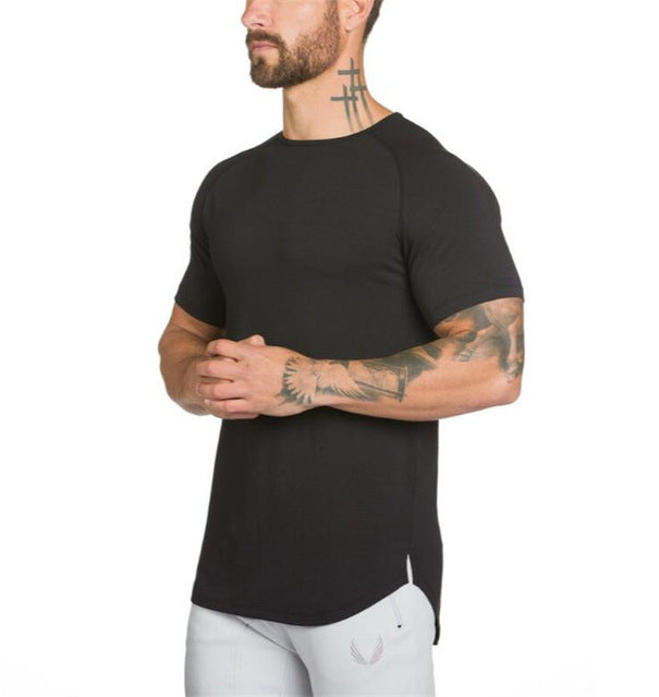 Men's Curved Hem Tee's-FITNESS ENGINEERING