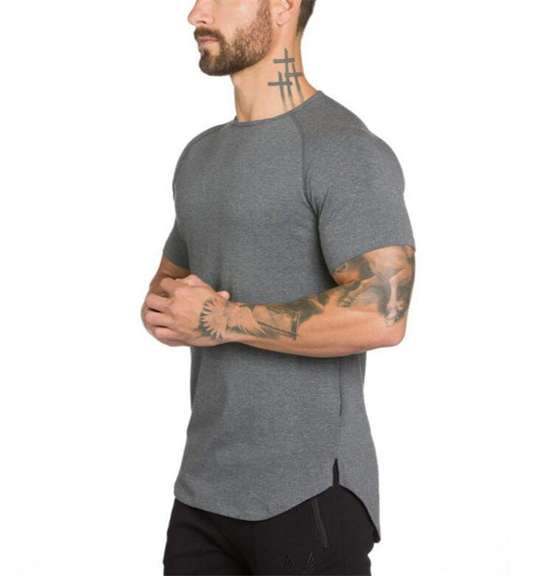 Men's Curved Hem Tee's-FITNESS ENGINEERING