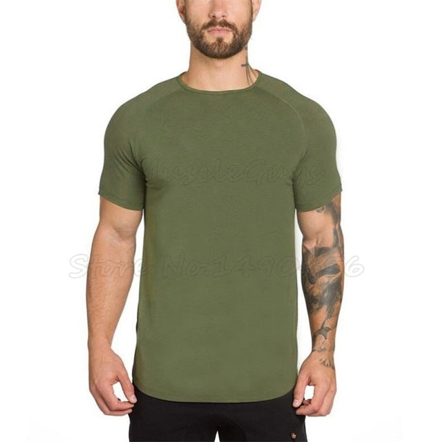 Men's Curved Hem Tee's-FITNESS ENGINEERING