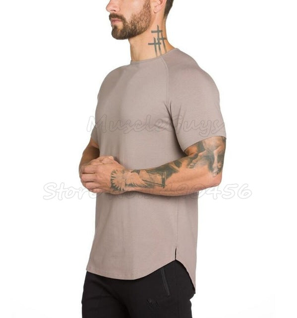 Men's Curved Hem Tee's-FITNESS ENGINEERING