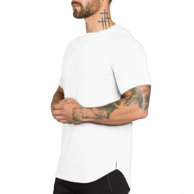 Men's Curved Hem Tee's-FITNESS ENGINEERING