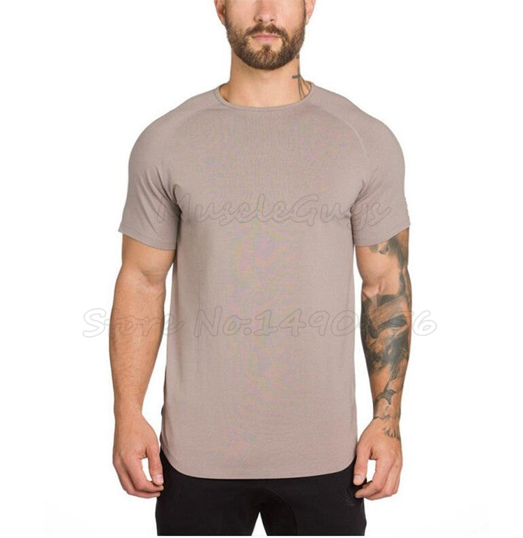 Men's Curved Hem Tee's-FITNESS ENGINEERING