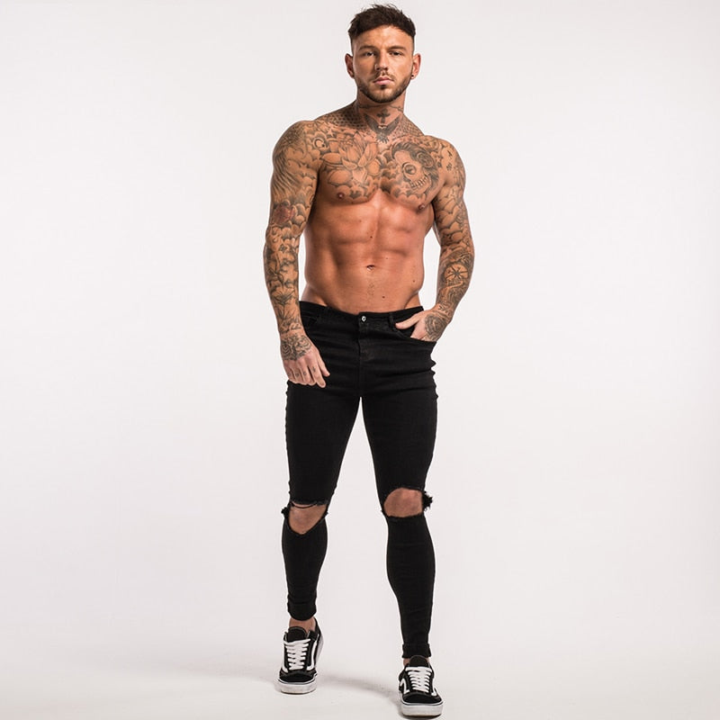 Men's Super Skinny Ripped Jeans V2-FITNESS ENGINEERING