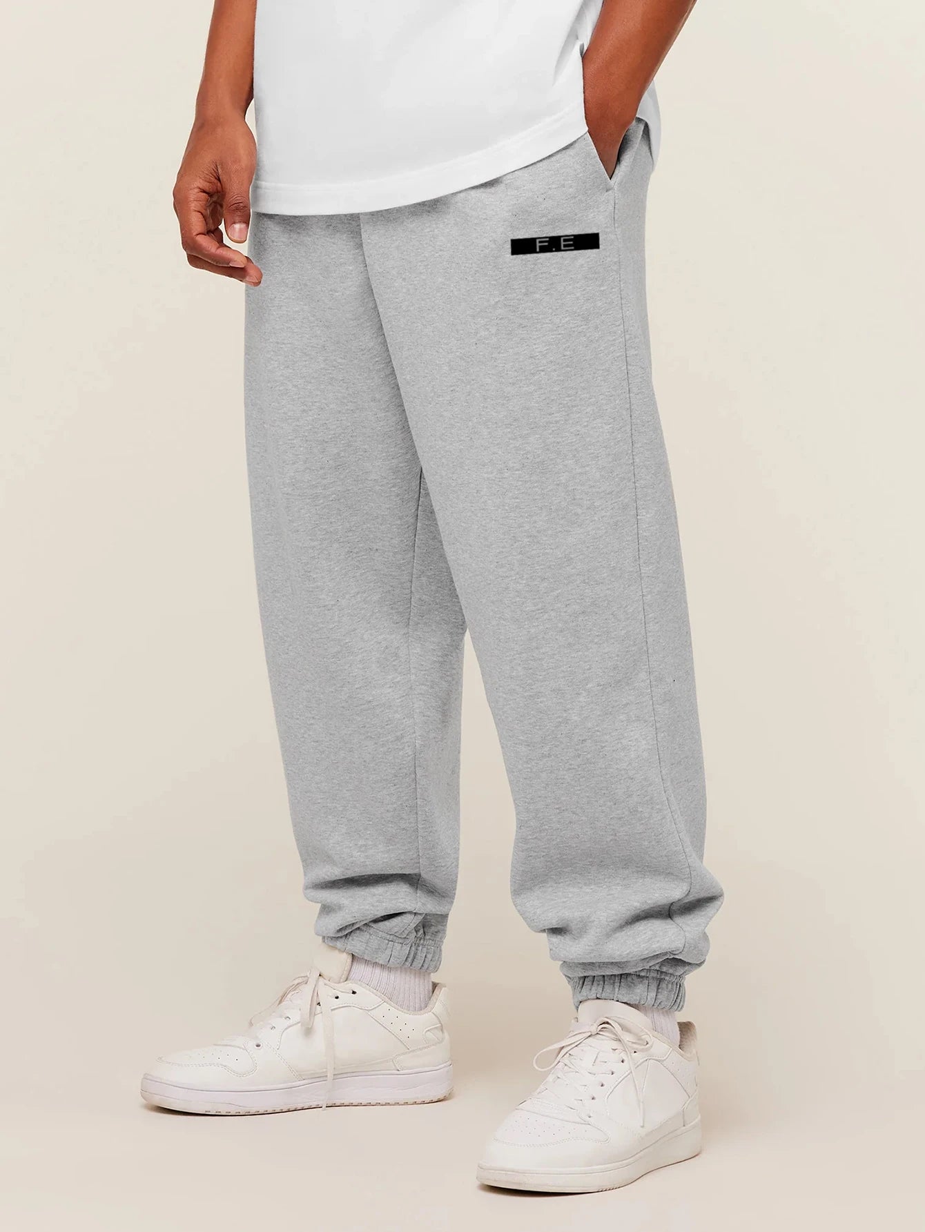 Men's Cuffed Essential Straight Leg Joggers - Grey