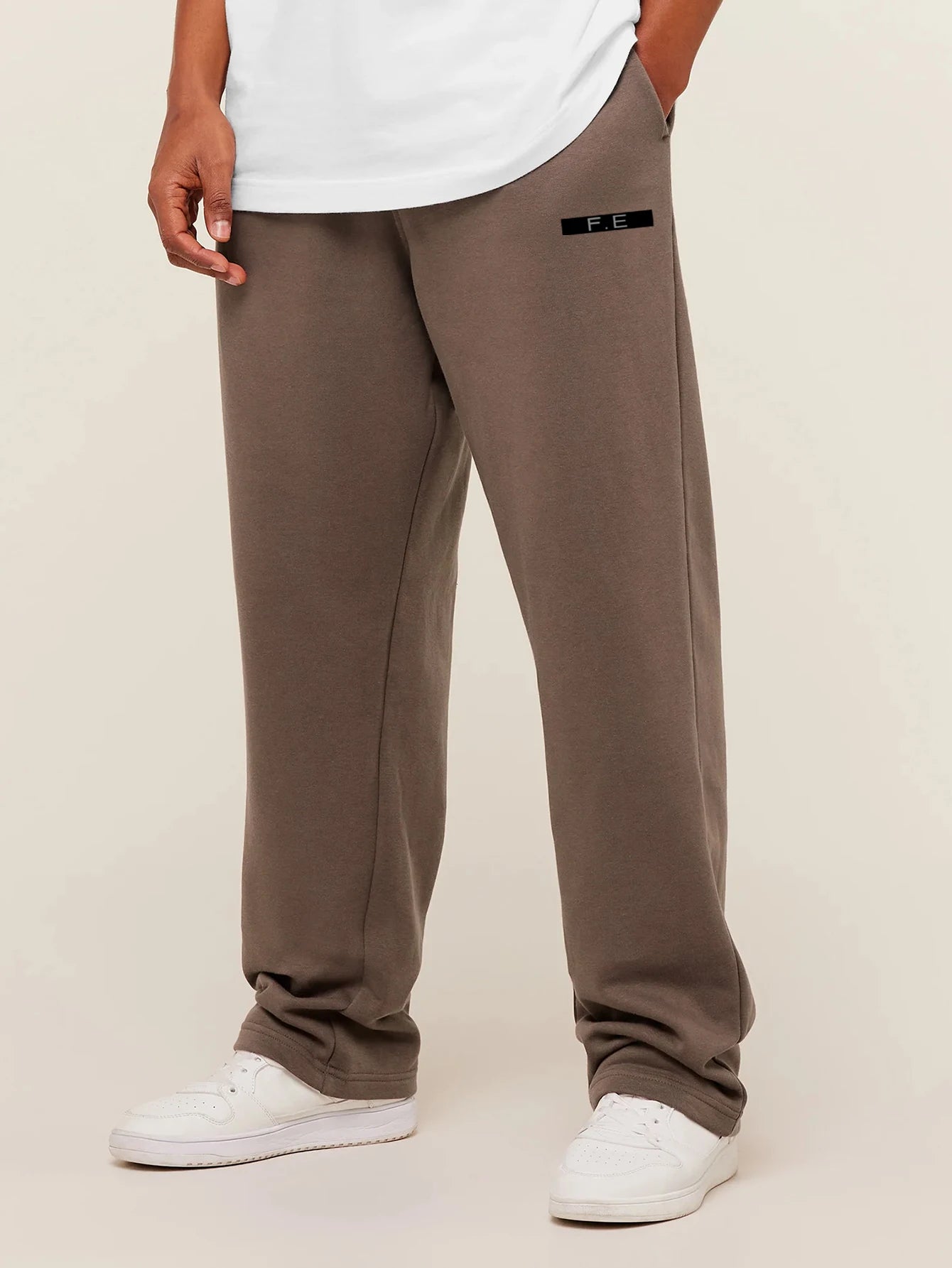 Men's Essential Straight Leg Joggers - Brown