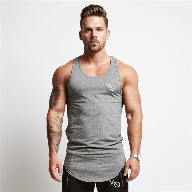 Men's Curved Hem Singlet-FITNESS ENGINEERING