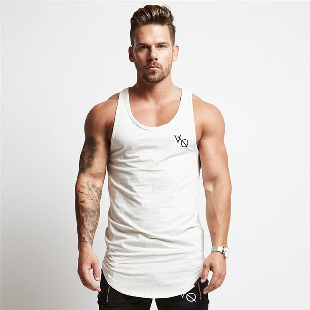 Men's Curved Hem Singlet-FITNESS ENGINEERING