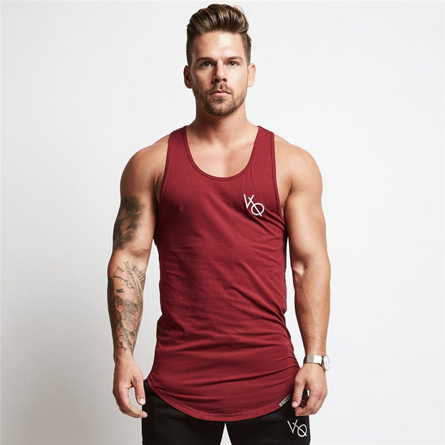 Men's Curved Hem Singlet-FITNESS ENGINEERING